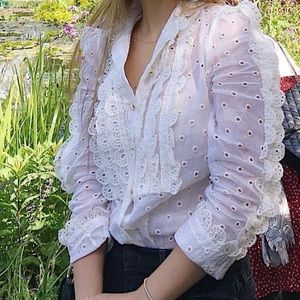 Zimmermann top linen summer embroidery shirts